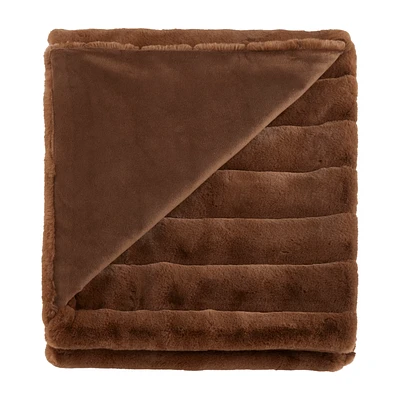 Rust Cougar Faux Fur Throw
