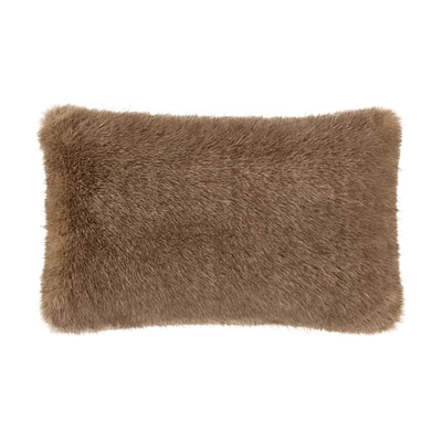 Beaver Faux Fur Decorative Lumbar Pillow