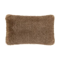 Beaver Faux Fur Decorative Lumbar Pillow