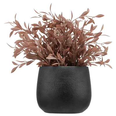 Artificial Fern in Cement Pot