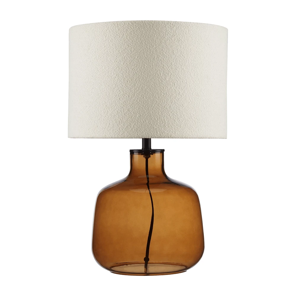 Cognac Transparent Glass Table Lamp with Shade