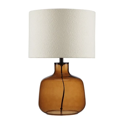 Cognac Transparent Glass Table Lamp with Shade
