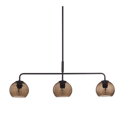 3 Transparent Glass Globe Ceiling Lamp