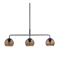 3 Transparent Glass Globe Ceiling Lamp