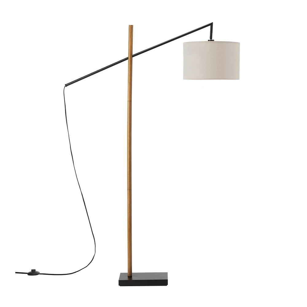 Metal and Wood Floor Lamp