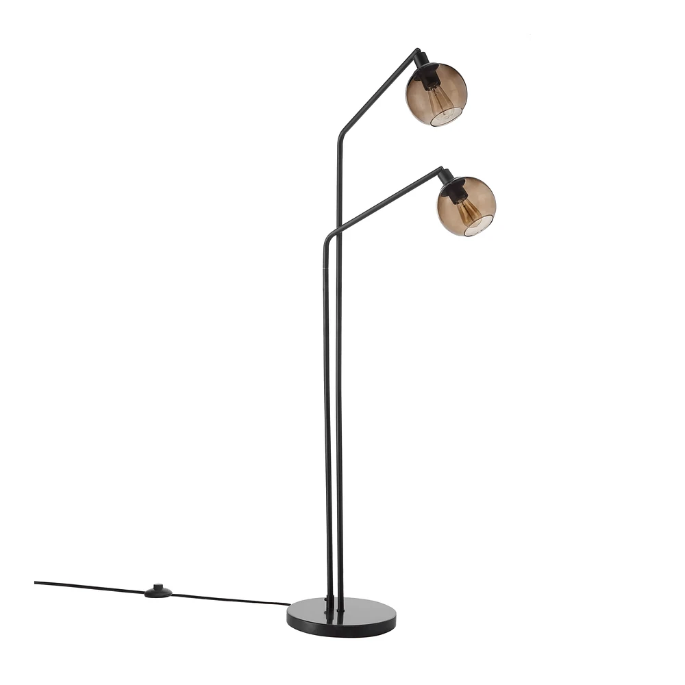2-Head Glass Floor Lamp