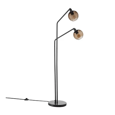 2-Head Glass Floor Lamp