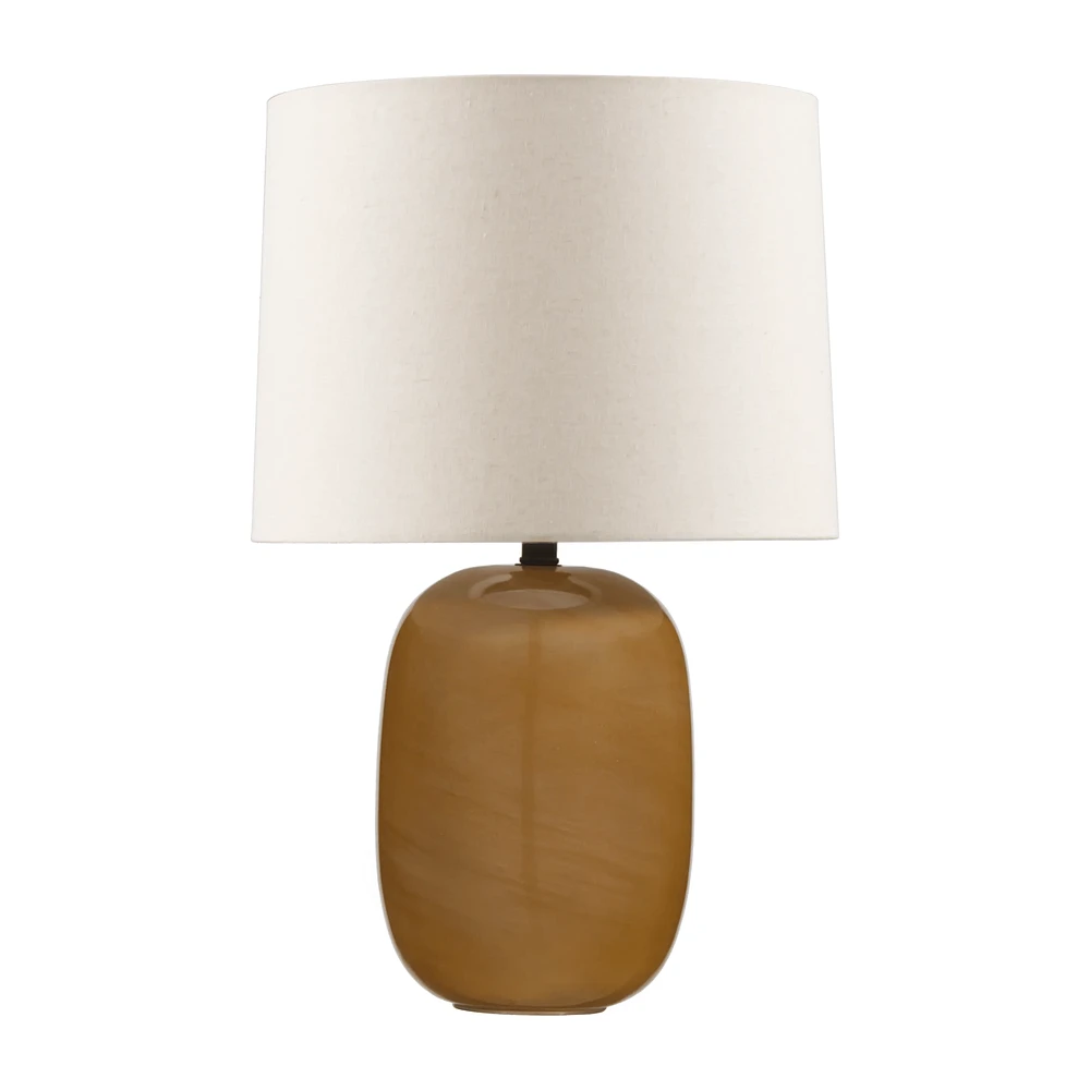 Ocre Glass Base Table Lamp
