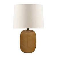 Ocre Glass Base Table Lamp