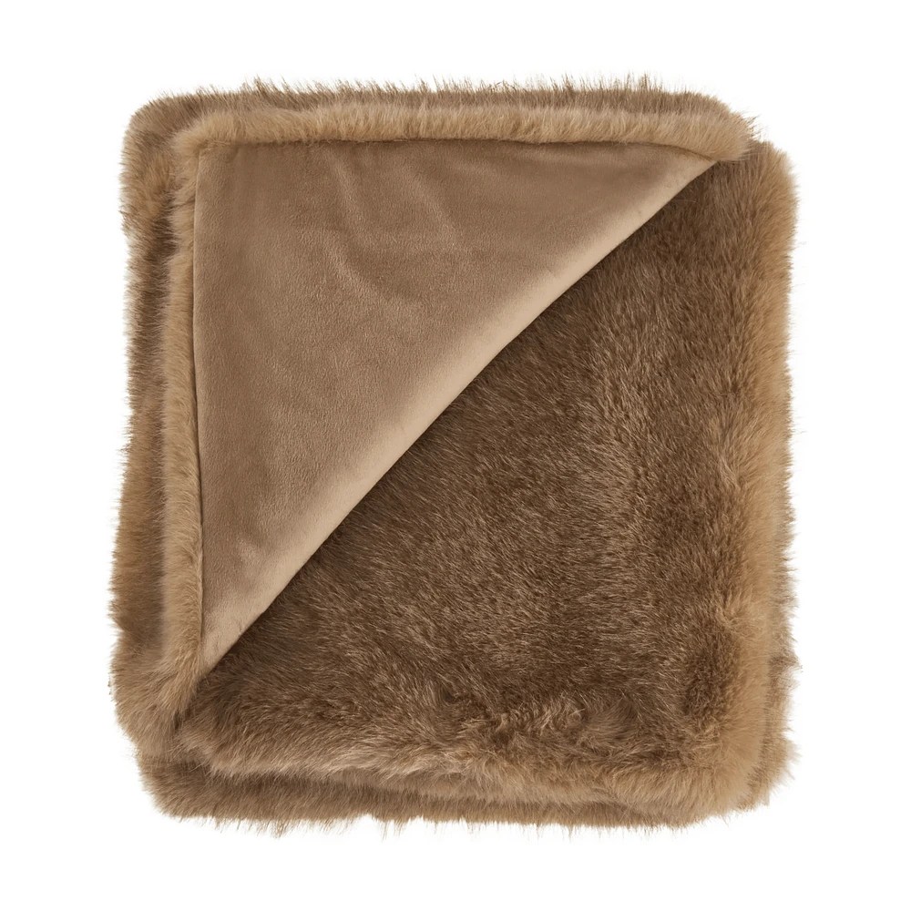 Faux Beaver Fur Throw
