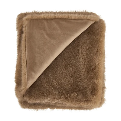 Faux Beaver Fur Throw