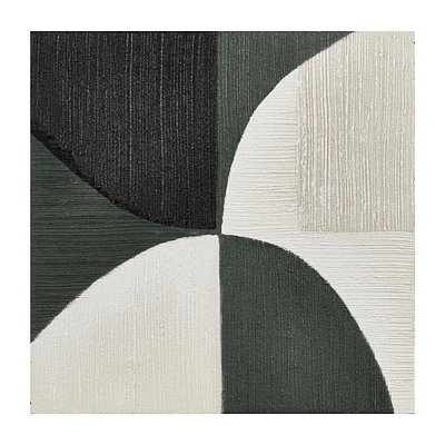 Green Color Block Abstract Art