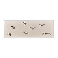 Black birds on linen framed art