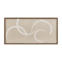 Circles on Linen Oil Painted Framed Art
