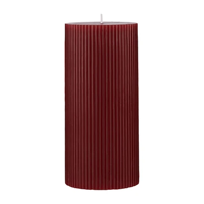 Thin Ribbed Pillar Candle