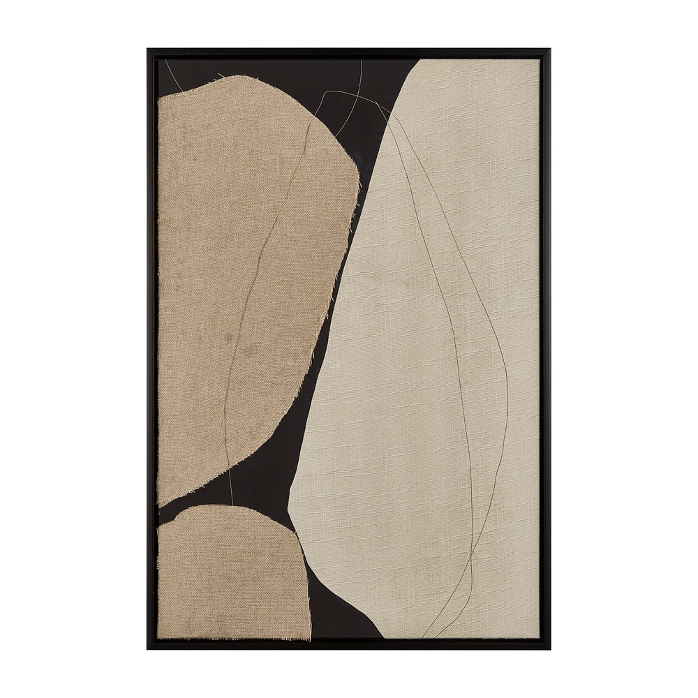 Uneven Ovals on Linen Framed Art