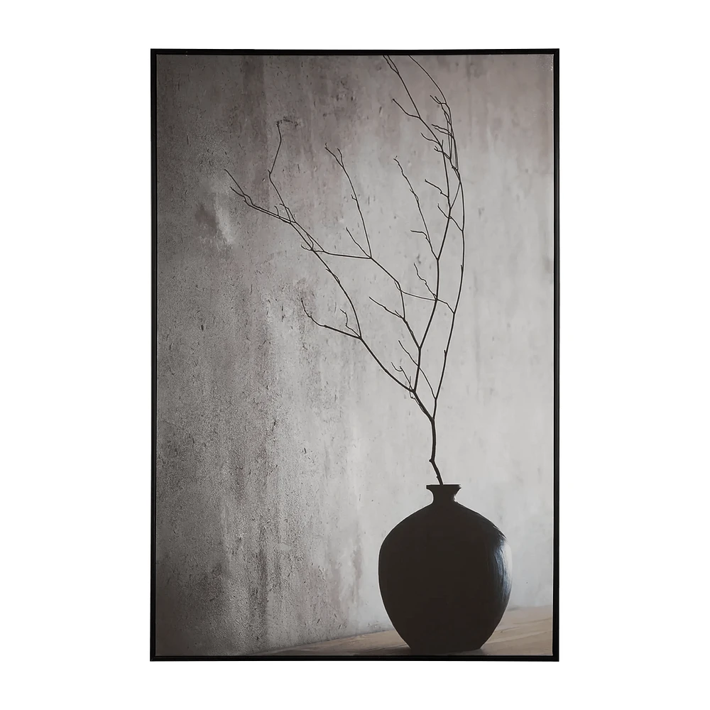 Branch in Black Vase Framed Art