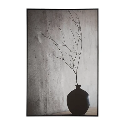 Branch in Black Vase Framed Art