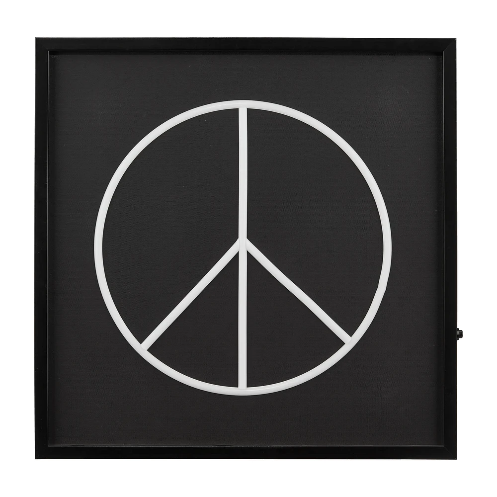 Peace Sign Neon Light Up Wall Art