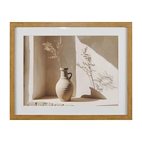 Terracotta Vase with Pampas Framed Art
