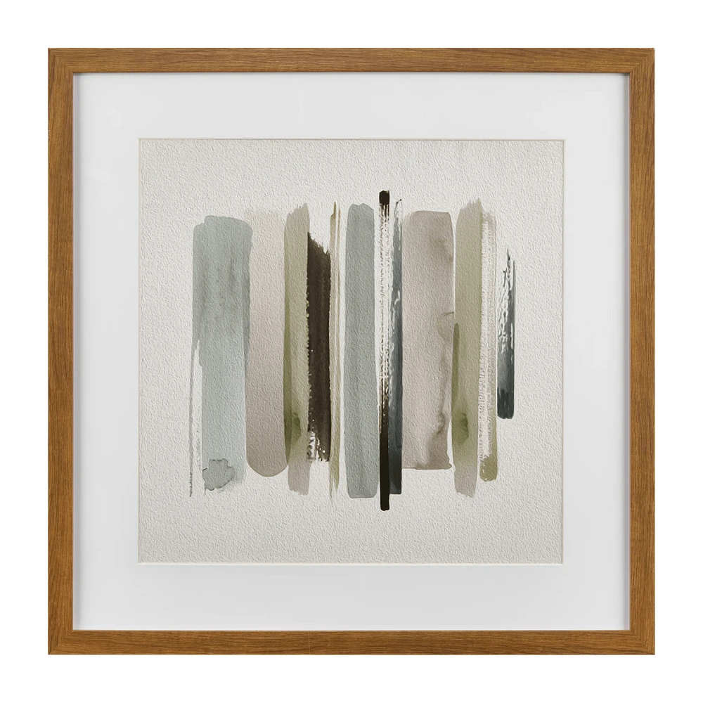 Sage Lines Framed Art