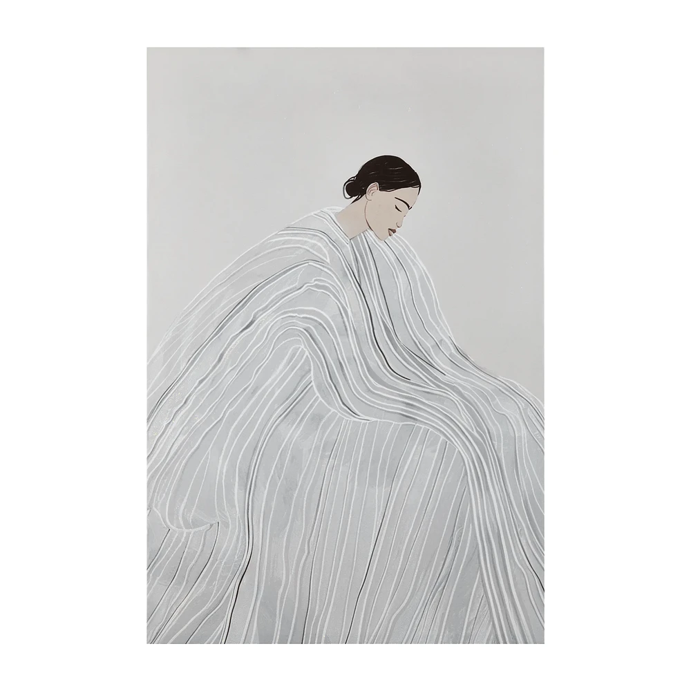 Pensive Woman Printed Canvas