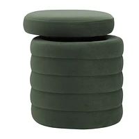 Velvet Ottoman With Storage