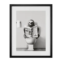 Sloth Reading Framed Art