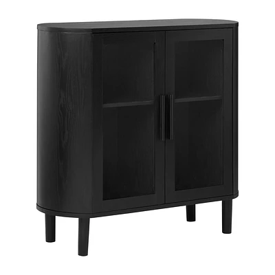 Black Buffet with Glass Doors