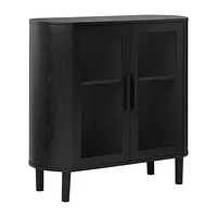 Black Buffet with Glass Doors