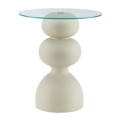 Side Table with Glass Top