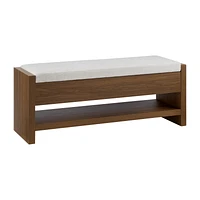 Fabric and Wood Bench