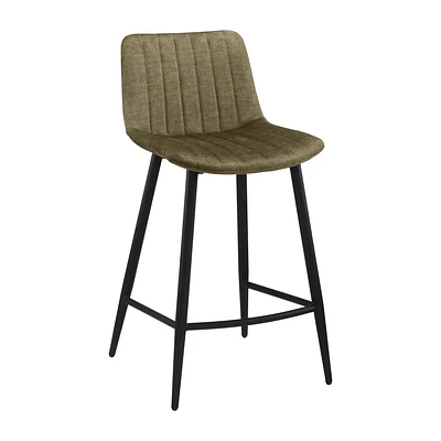Velvet Fabric and Metal Bar Stool