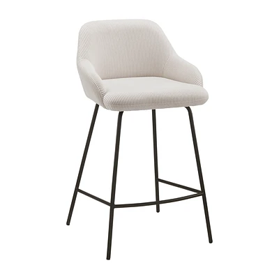 Fabric and Metal Counter Stool