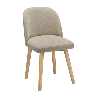 Fabric and Natural Wood Dining Chair