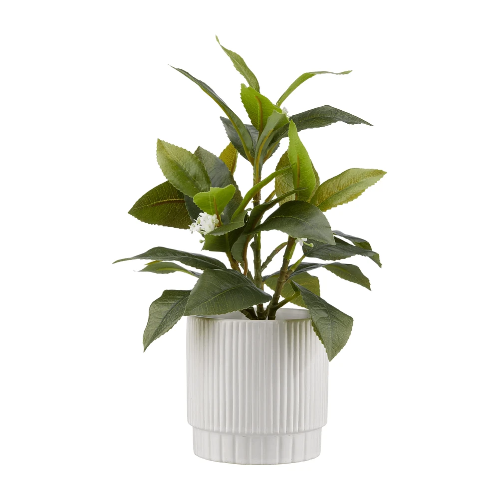 Artificial Plant in Striped Pot