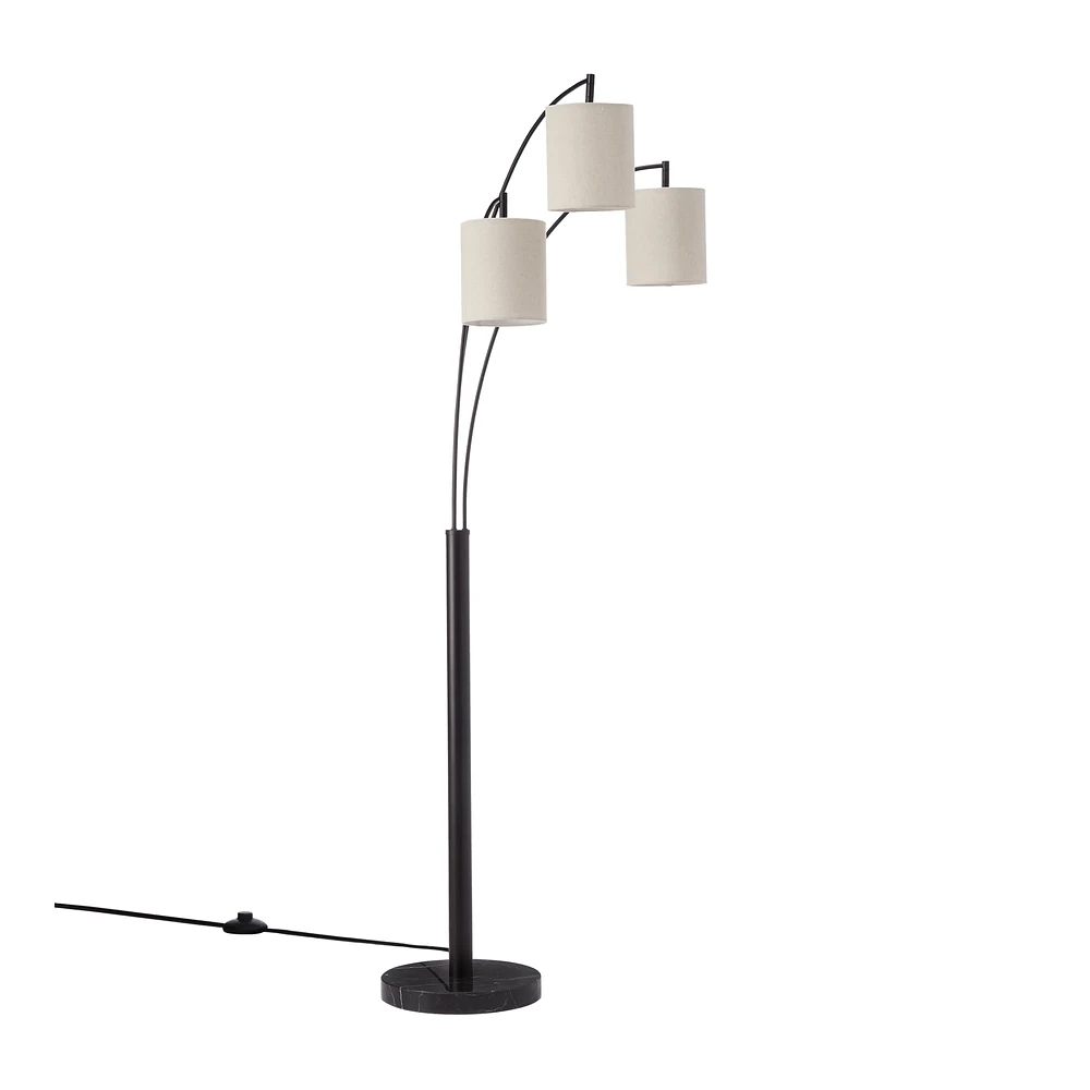 3 Linen Shade Floor Lamp