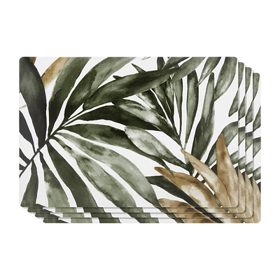 Set of 4 Placemats Leaves Print