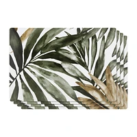 Set of 4 Placemats Leaves Print