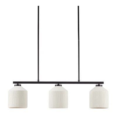3-Bulb Metal and Ceramic Ceiling Lamp