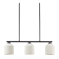 3-Bulb Metal and Ceramic Ceiling Lamp