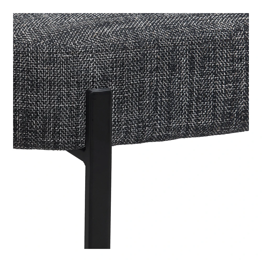Fabric and Metal Bench