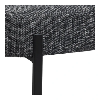 Fabric and Metal Bench