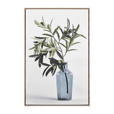 Olive Branches in a Vase Framed Canvas