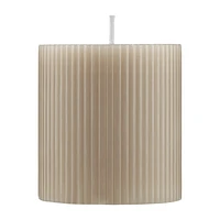 Beige Ribbed Candle