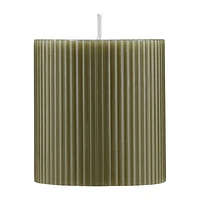 Green Ribbed Candle