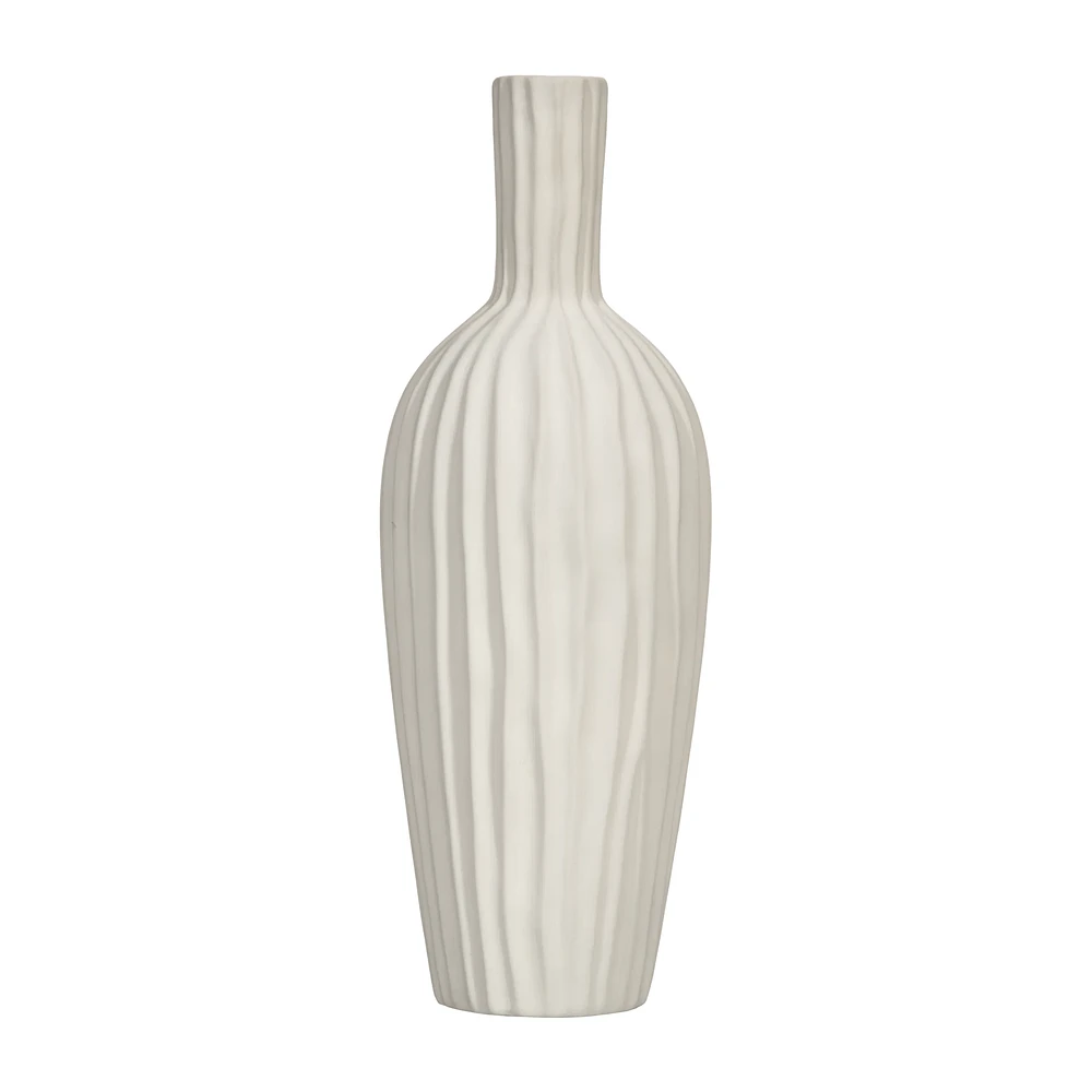 Ceramic Ribbed Table Vase