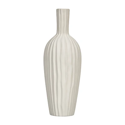 Ceramic Ribbed Table Vase