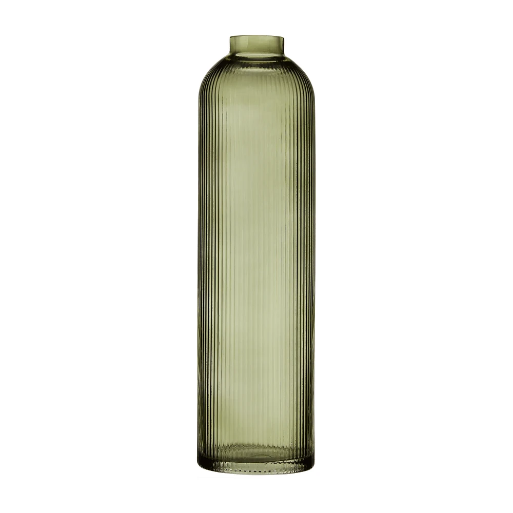 Green Glass Floor Vase