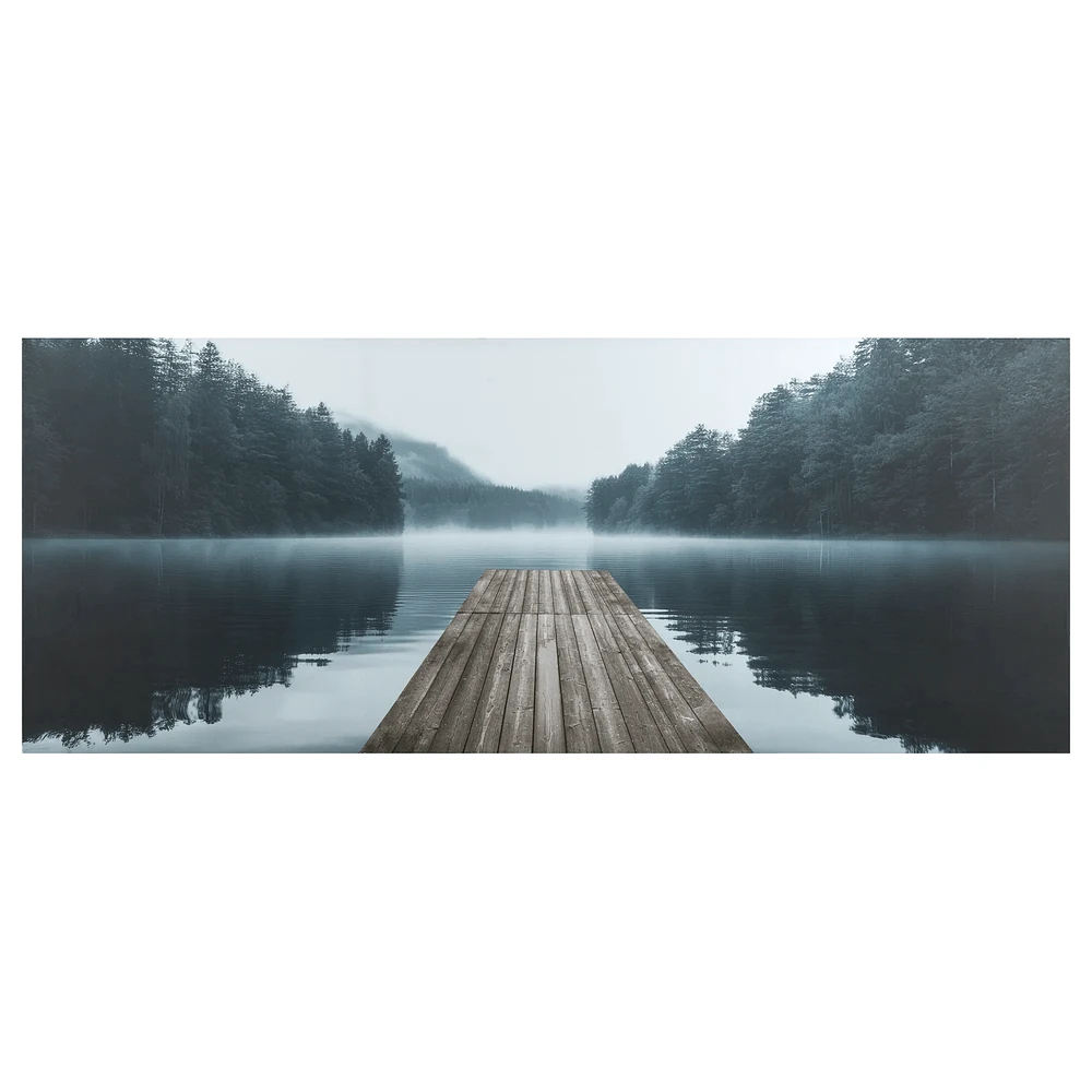 Dock on Lake Printed Canvas
